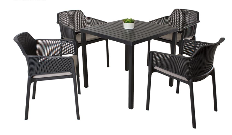 Comedor para exterior Net - Cube 80 antracite by Nardi