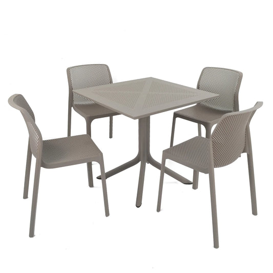 Comedor para exterior Bit - Clip 80 tortora by Nardi